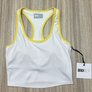 NWT Beach Riot Olympia Top Size Small white and yellow
